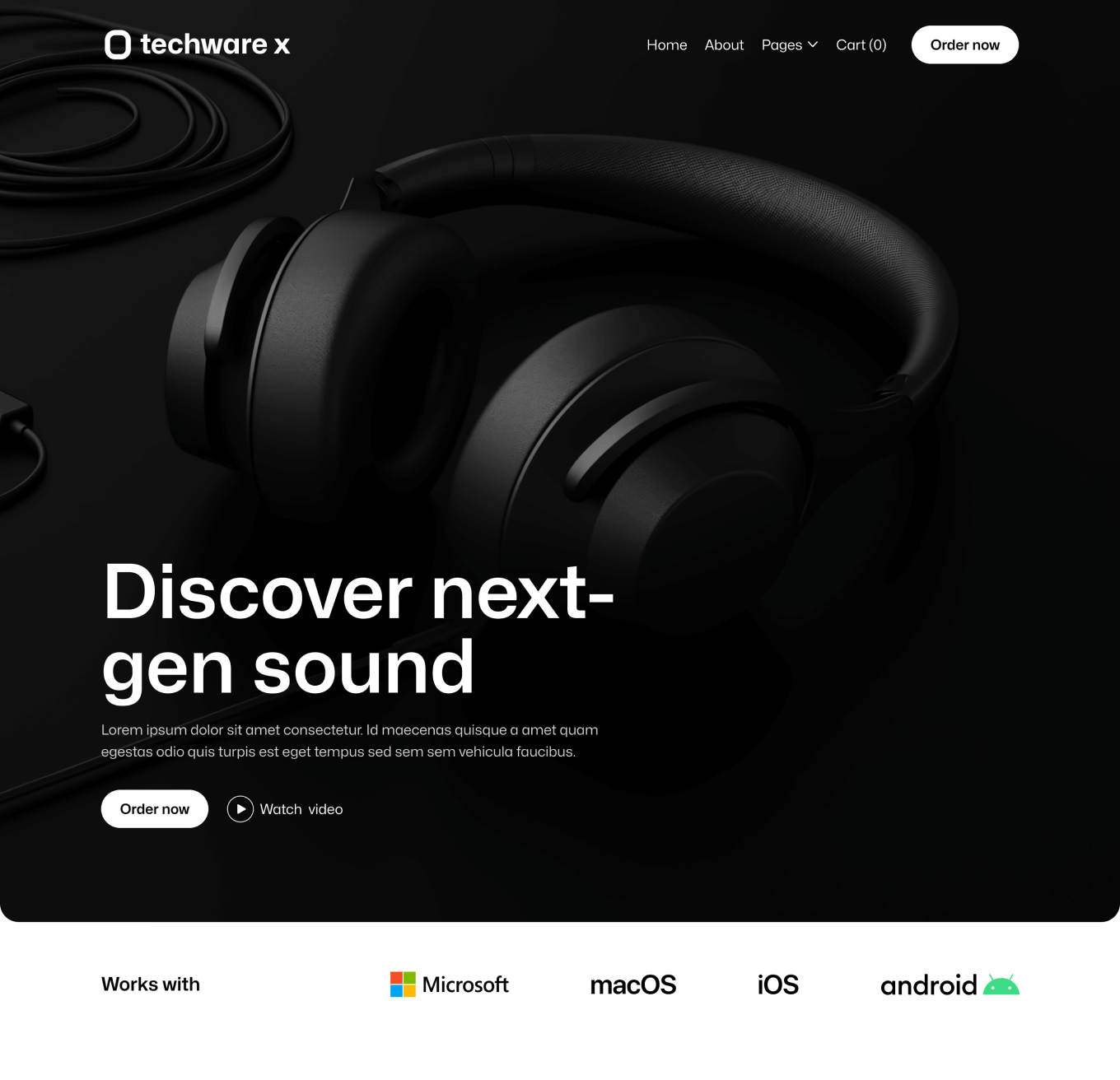 Techware X - Home V3 Top Page Online Ecommerce Webflow Template