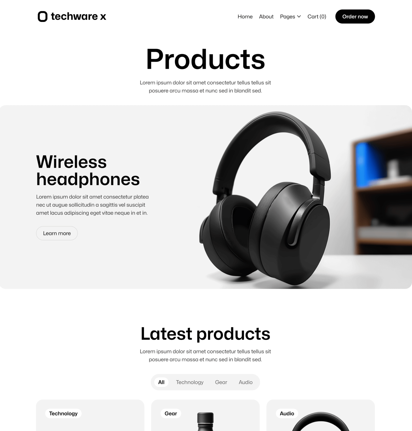 Techware X - Product V1 Main Page Online Ecommerce Webflow Template