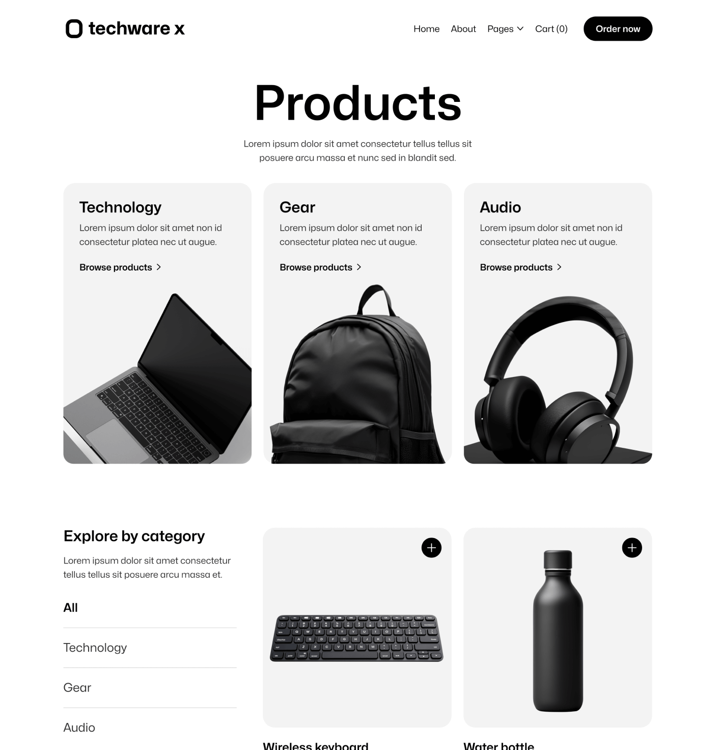 Techware X - Product V2 Main Page Online Ecommerce Webflow Template
